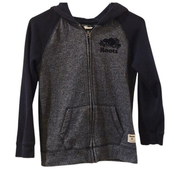 Roots Organic Original Full Zip Hoodie Blue Kids Large 9 to 10 yrs - Picture 1 of 7